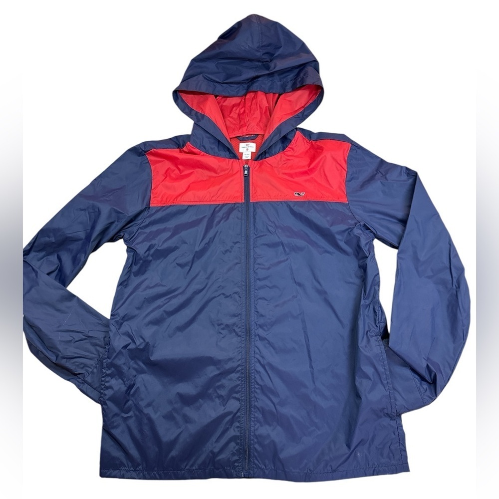 Vineyard Vines for Target Youth Nylon Hooded Windbreaker Red/Navy XL (16)